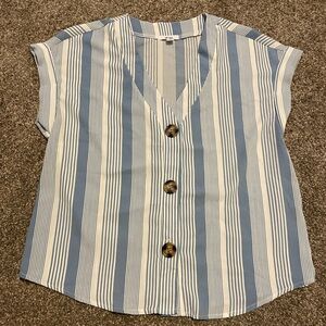 Ardene - Striped Button Down Boxy Blouse
